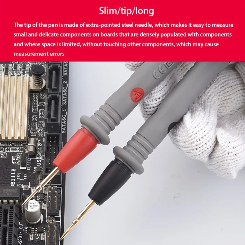 Conjunto de sonda multímetro digital de ponta dupla com fios pretos vermelhos 1000v 20a acessórios de multímetro de teste de corrente de tensão precisa