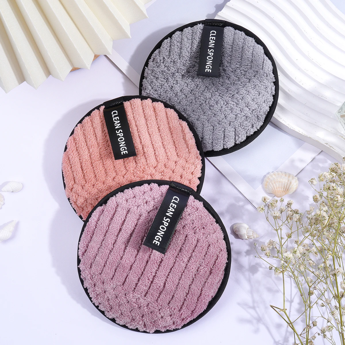 MAANGE 3PCS Reusable Makeup Remover Pads Microfiber Face Towel Cloth Makeup Wipes Washable Cotton Pads Skin Care Cleansing Puff