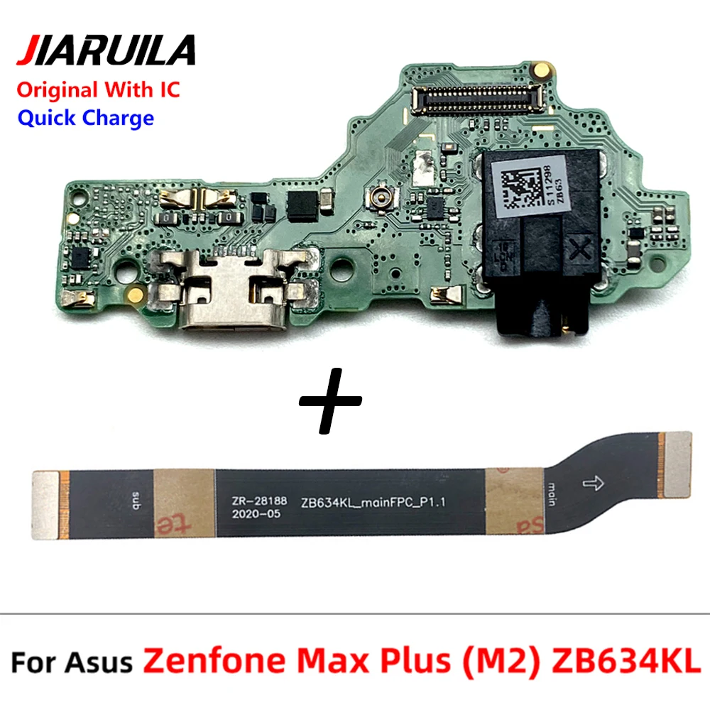 Tested For Asus Zenfone Max Plus (M2) ZB634KL A001D USB Charging Dock Jack Plug Socket Port Connector + Motherboard Flex Cable