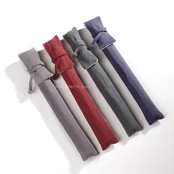 절묘한 긴 향수 튜브 면 및 린넨 천 가방, 순수 수제 DIY 휴대용 향수 튜브 보호 보관 가방 도구, 25g