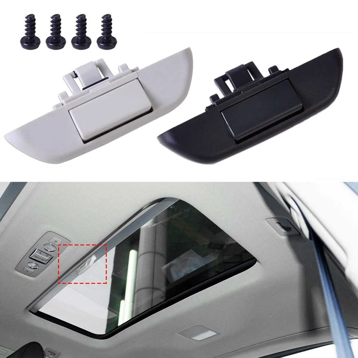 Rear Sunroof Shade Handle 4L0898924B for Audi Q7 2007 2008 2009 2010 2011 2012 2013 2014 2015 Black