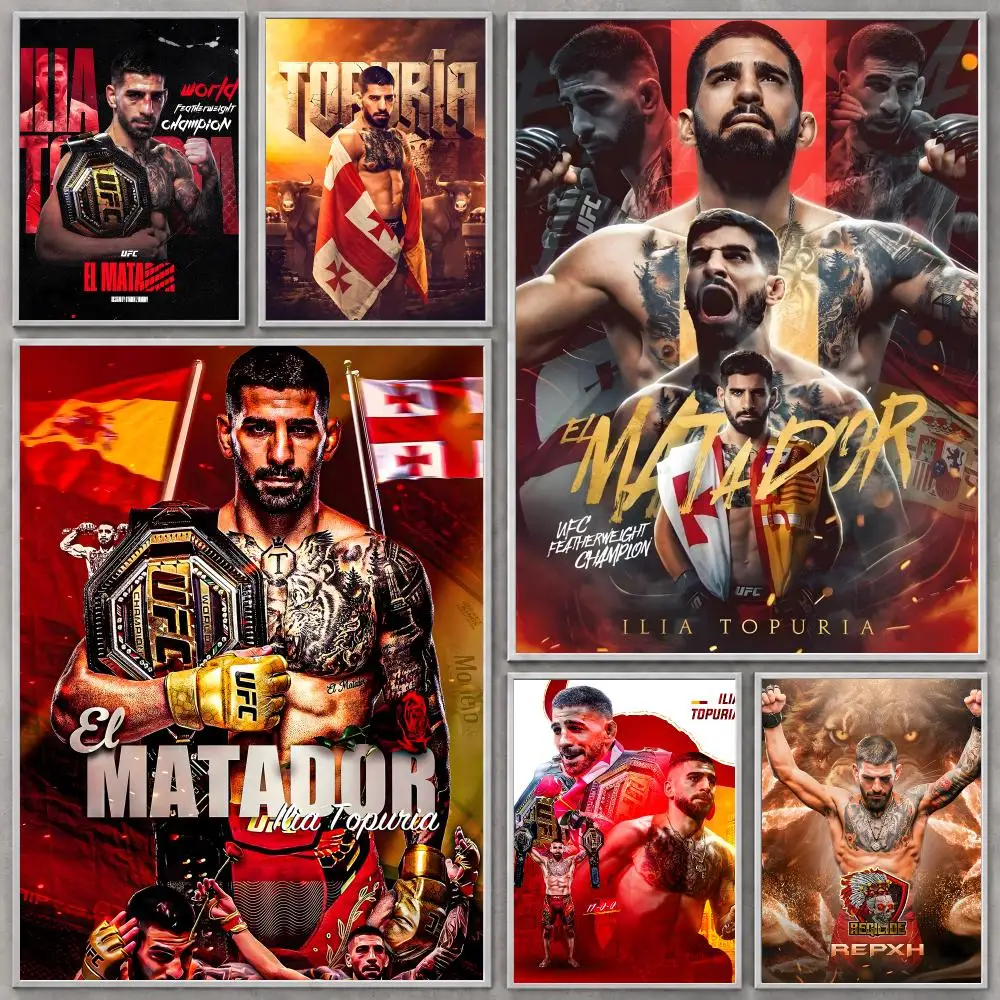 Athlete Ilia Topuria Poster HD Modern Aesthetic Wall Prints, Stylish Home Decor for Living Room Bedroom