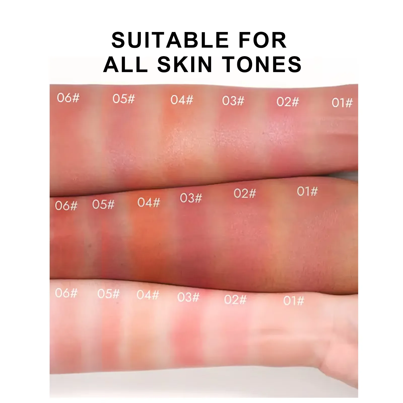 Muti-PCS 6 Colors Liquid Blush Matte Soft Cheek Tint Long Lasting Natural Dewy Flush Facial Contour Blusher High Pigment Blendable Lightweight Daily Makeup