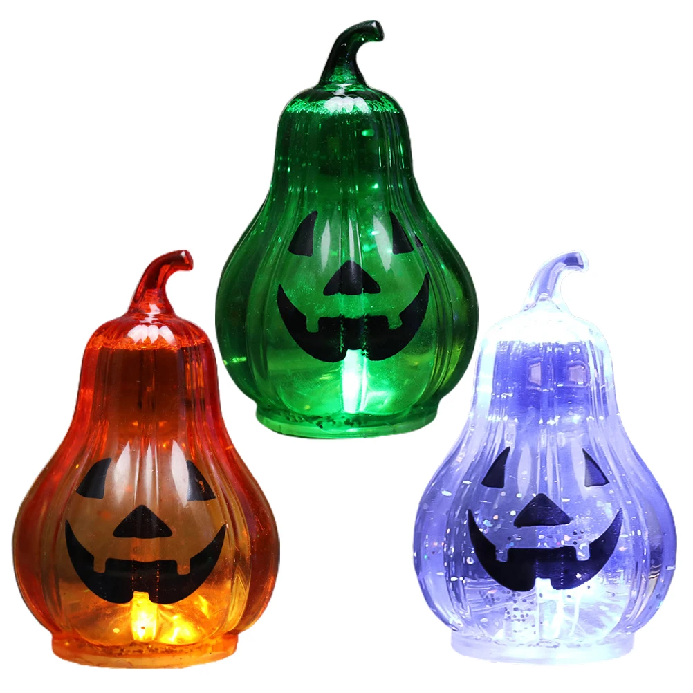 

3PCS LED Pumpkin Lamp Props Lights Halloween Decorations Safe Flameless Desktop Lamp Glow Props HouseDecoration