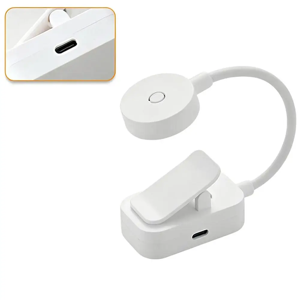 Folding Mini Clip Book Lamp Rechargeable LED Night Light 3 Modes Eye Protection Stepless Dimmable Flexible for Bedroom Reading