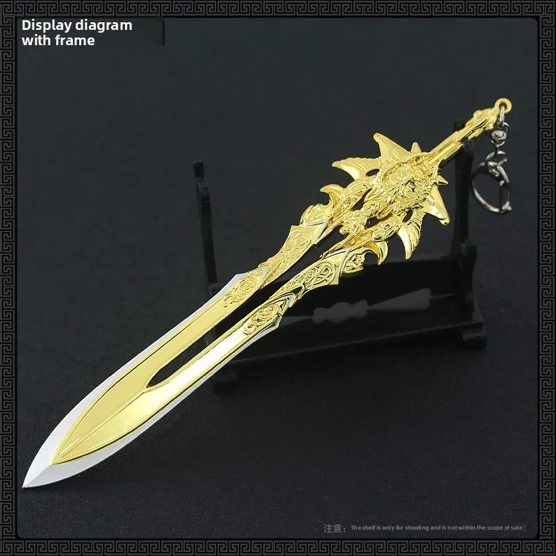20 cm/7.87 God of War Periferiche Olympus Excalibur Giochi in metallo Portachiavi Samurai Spada Arma Modelli Giocattoli Cosplay Porps Ragazzo Regali