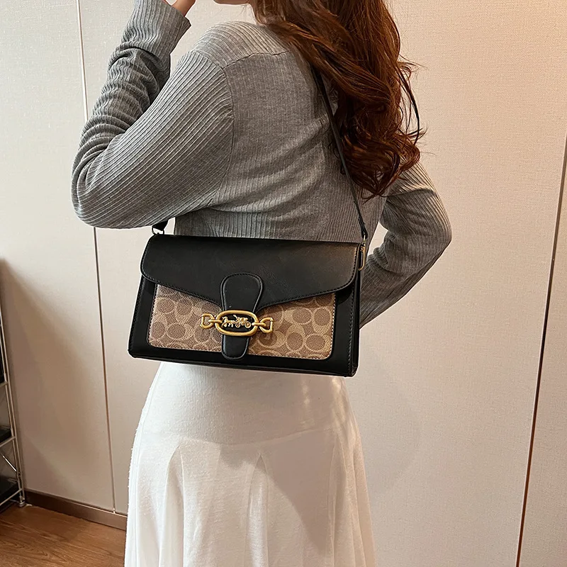 

Foreign Trade Cross-border Wholesale Women's 2025 Simple Printing Fashion Small Square Underarm Messenger Bag