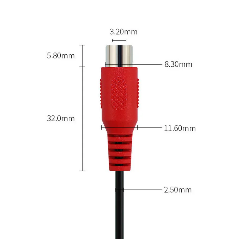 20cm 2 Way Dual RCA Male Female Connector Extension Copper Cable Shielded Wire Car Audio for Car Rear Sight Red White Wire t1