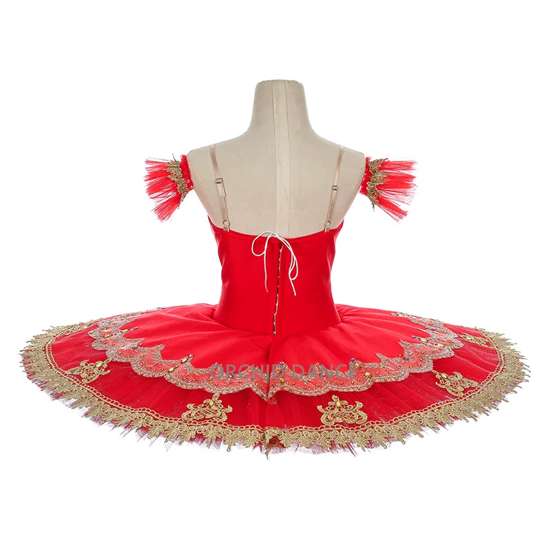 Profesjonalne, wysokiej jakości, szyte na miarę, 12-warstwowe stroje konkursowe dla kobiet, czerwone kostiumy baletowe tutu dla dorosłych, sukienki na imprezy.