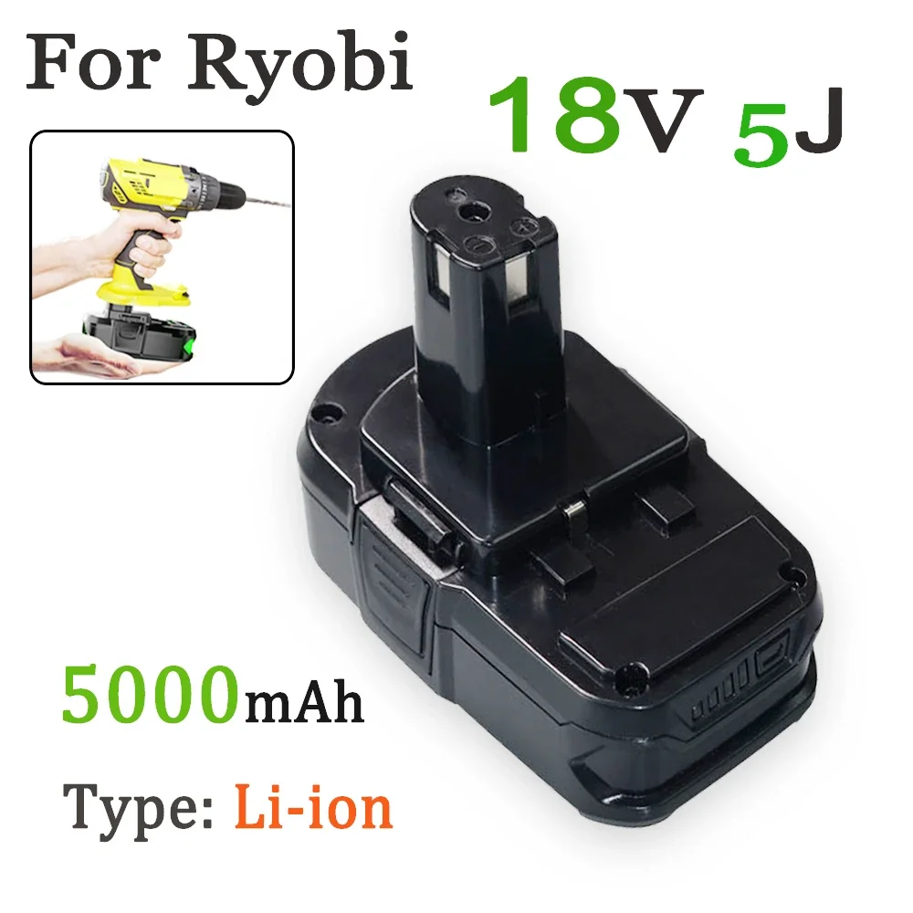 

For Ryobi 18V 5J 3000/4000/5000mAh Rechargeable Li-ion Battery，Compatible P107 P105 P104 P103 P102 P108 Cordless Power Tools