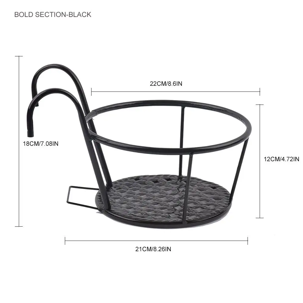 Cestini appesi in ferro arte vaso di fiori balcone pianta scaffali rotondi recinzione ringhiera finestra esterna Bonsai Stand decorazione