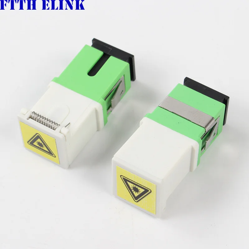 

SC/APC fiber Adapter with shutter flangeless ftth SCAPC coupler SM connector with open dust shuttered cover FTTH ELINK 100pcs