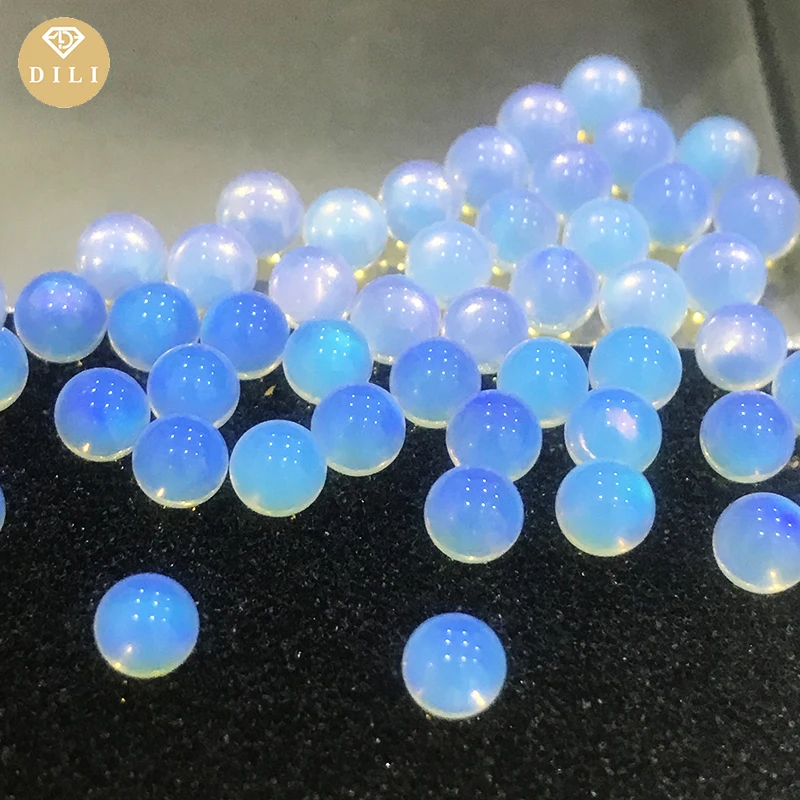 

OLP300 Blue Fire 3mm~10mm Lab Created Ball Cut Aurora Opal Beads, Nebula Sphere Opal Oparex