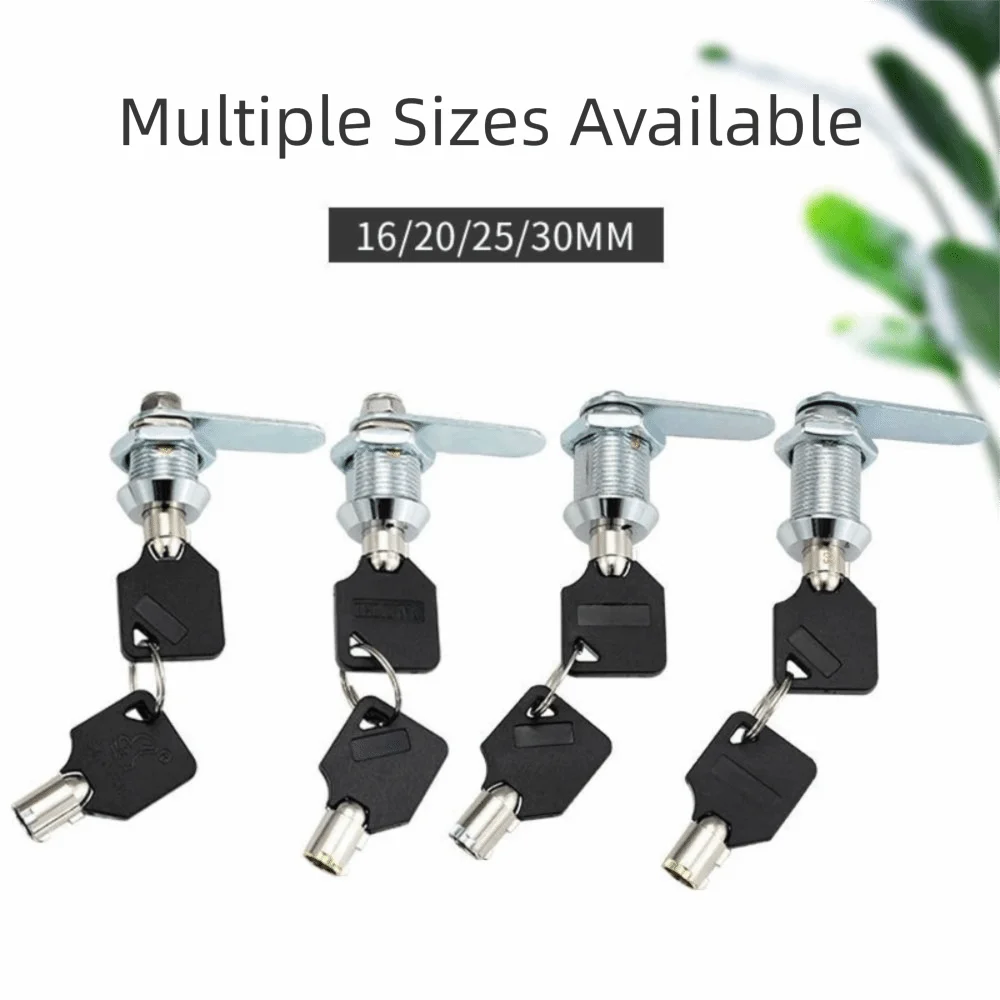 16-30mm Length Drawer Lock Locking Plate Mechanical Tongue Mailbox Lock Metal Body 2 Keys Included Distribution Box Lock