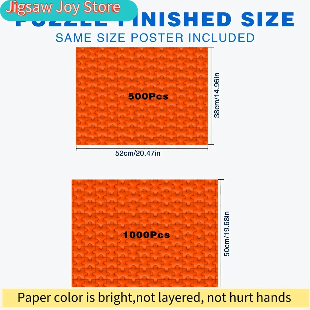 ปริศนาสำหรับผู้ใหญ่ 500/1000 ชิ้น คุณภาพสูง เกมครอบครัวที่สนุกสนานเพื่อคลายเครียด เหมาะสำหรับวันเกิด คริสต์มาส ฮาโลวีน