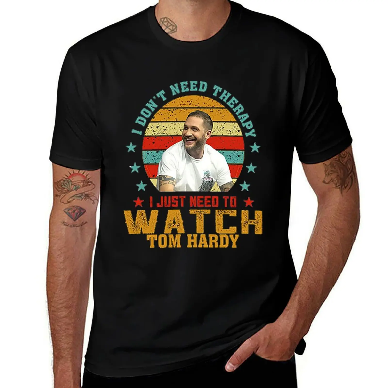 I JUST NEED TO WATCH TOM HARDY T-Shirt Casual Breathable Short Sleeve Top T-Shirt