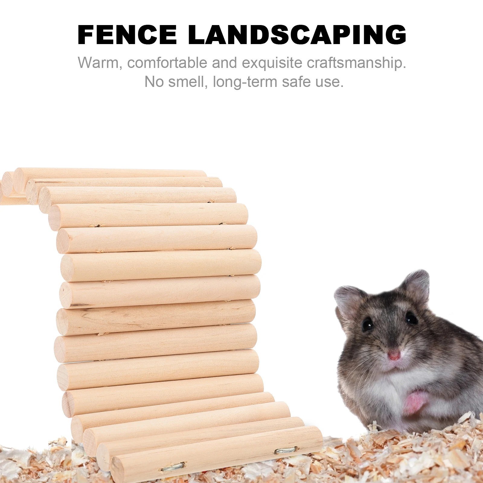 

Wooden Hamster Staircase Ladder Toy Bite Resistant Durable Climbing Exercise for Small Animals Long Multi Functional Cage