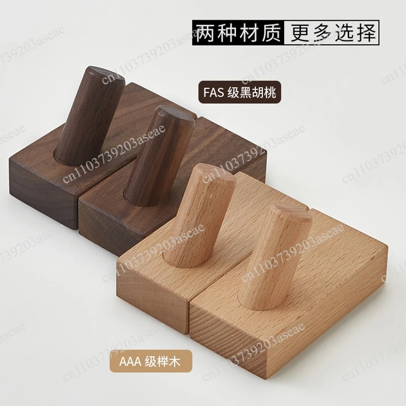 Walnut hook creative entrance wall hanging coat hook high-end non-punching door hanging coat hook solid wood