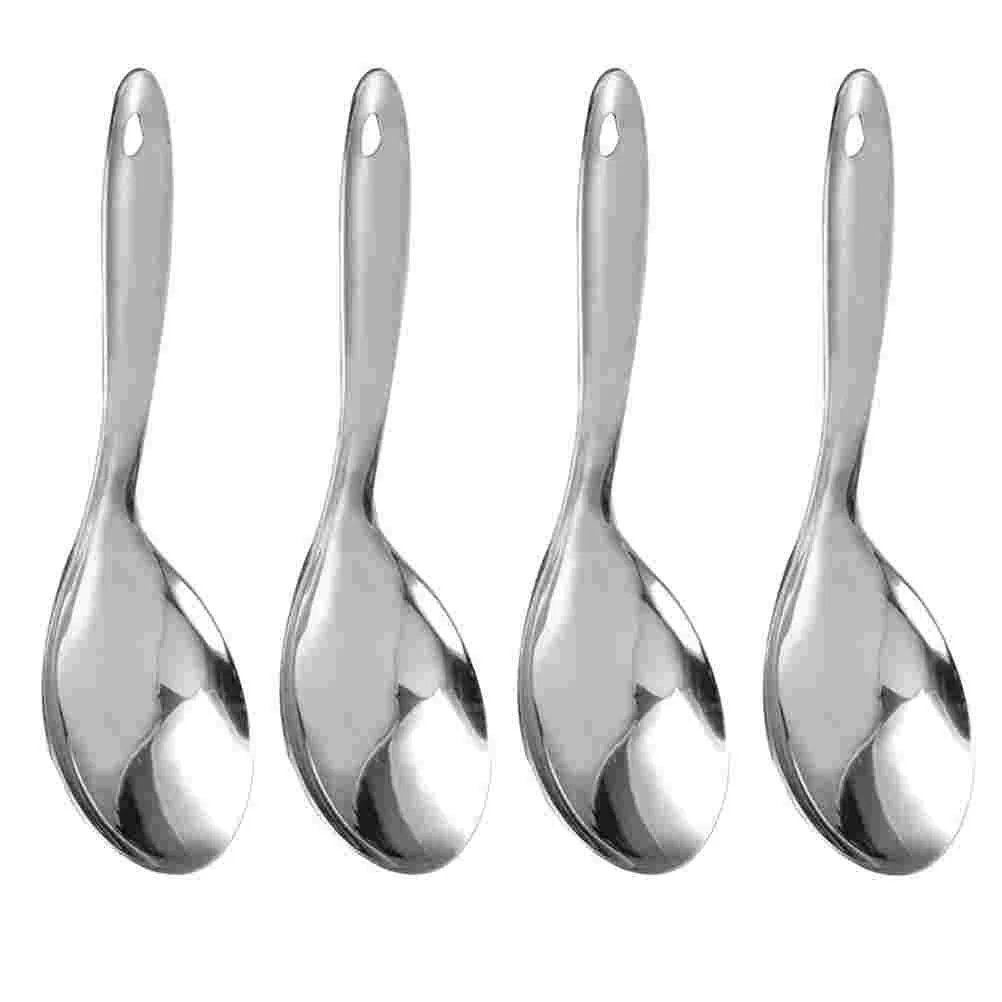 

4 Pcs Rice Spoon Cutlery Stainless Steel Kitchen Household Tableware Non-stick Accessories Domestic Spatula