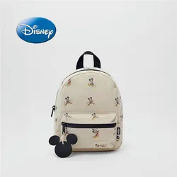 Disney's New Cartoon Mickey Canvas Mini School Bag, Fashionable and Versatile, Cute School Bag for Boys and Girls Kindergarten