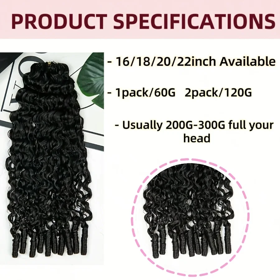 Burmese Deep Curly Pre Looped Feather Crochet Human Hair For Black Women Pre Separated Knotless Burmese Curly Hair For Braiding image 6