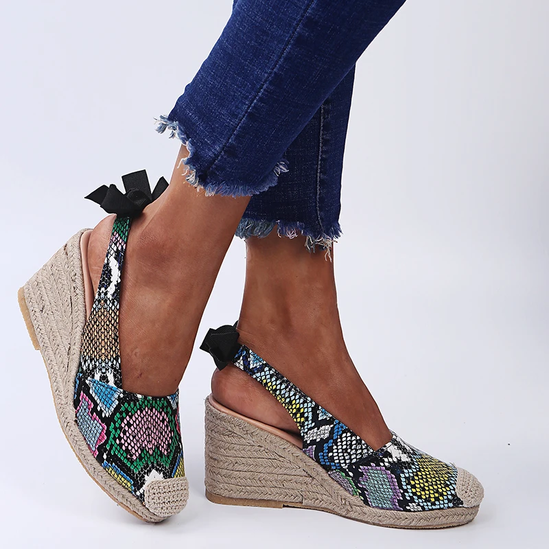 Women Wedges Sandals Fashion Closed Toe Bandage Espadrille Platform Stylish Slingback Summer Shoes Fashion Sandalias De Mujer