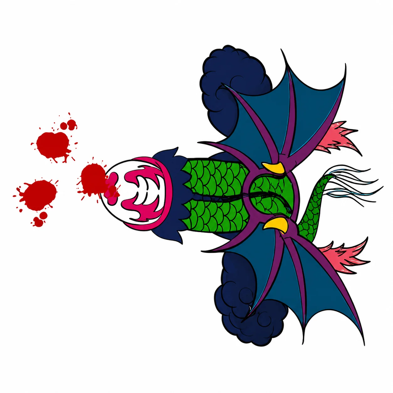 1 pc Temporary Tattoo Sticker, Colorful Fantasy Dragon Fish Body Art, Waterproof Party Festival Tattoo for Women Men