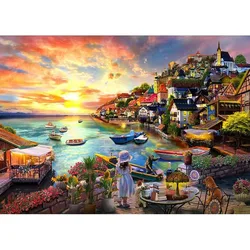 Catcher by the Sea Jigsaw Puzzles for Adults 1000 Harbour Sunset Jigsaws 1000 Pieces for Adults Gifts
