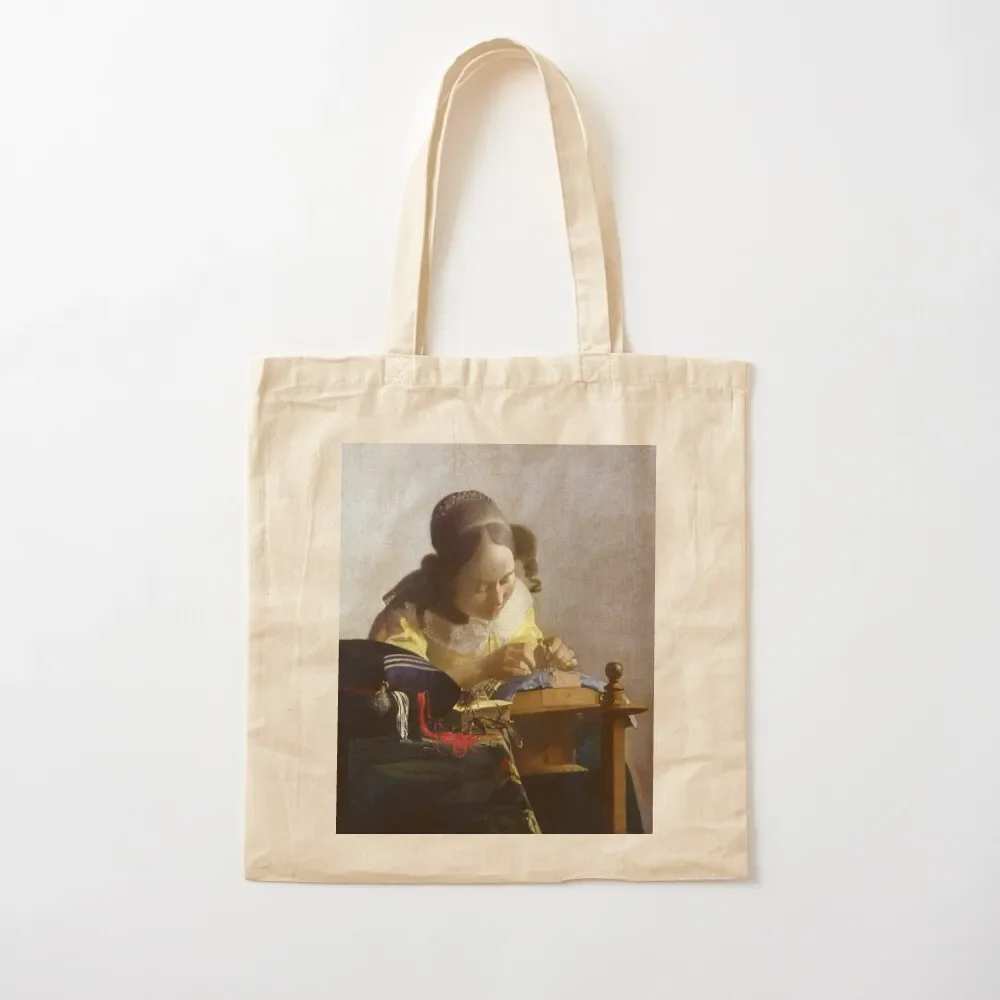 

Johannes Vermeer - The Lacemaker (De kantwerkster) (1670) Tote Bag Big bag women canvas shopping bag sac pour femme