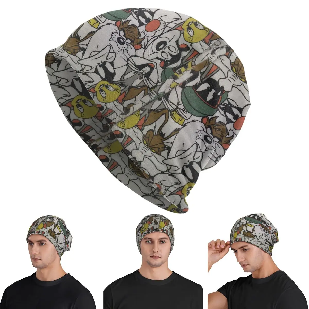 

Looney Squad Design Skullies Beanies Hats Warm Autumn Winter Outdoor Cap Knitted Bonnet Caps for Men Women Adult