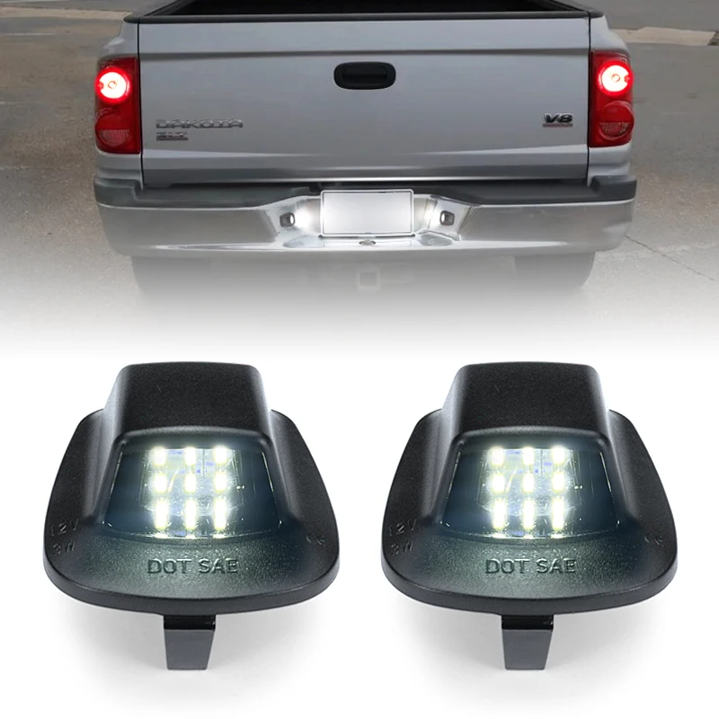 2Pcs For Dodge Dakota Pickup 1997-2010 Mitsubishi Raider 2006-2009 White LED Number License Plate Light Replace OEM 55055292