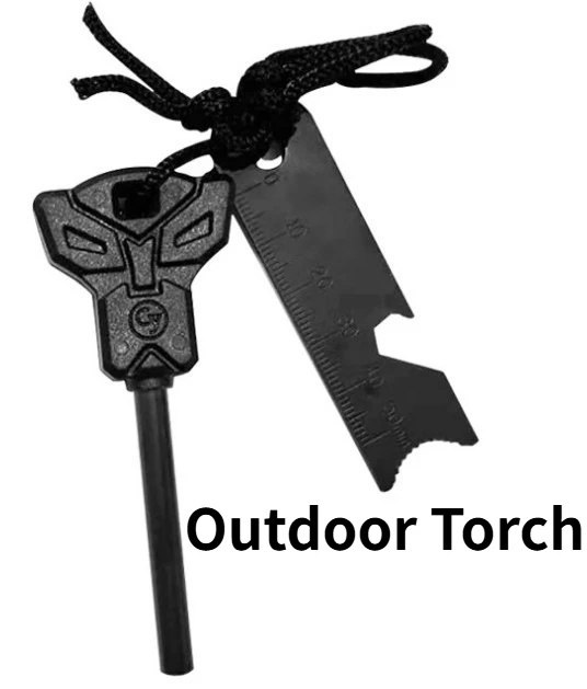 

2 SET New Outdoor Survival Solid Flint Multifunctional Ignition Stick Magnesium Stick Camping Fire EDC Tool