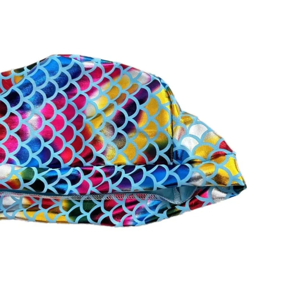Shiny Fish Scale Print Bandana Hat Quick Dry Breathable Pirate Hat Comfortable UV Protection Sun Protection Cap