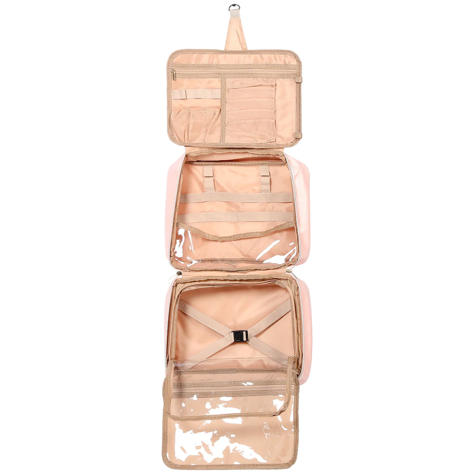 

Hanging Waterproof Toiletry Bag PU Travel Organizer Large Capacity Storage for Women Teens Makeup Organizer