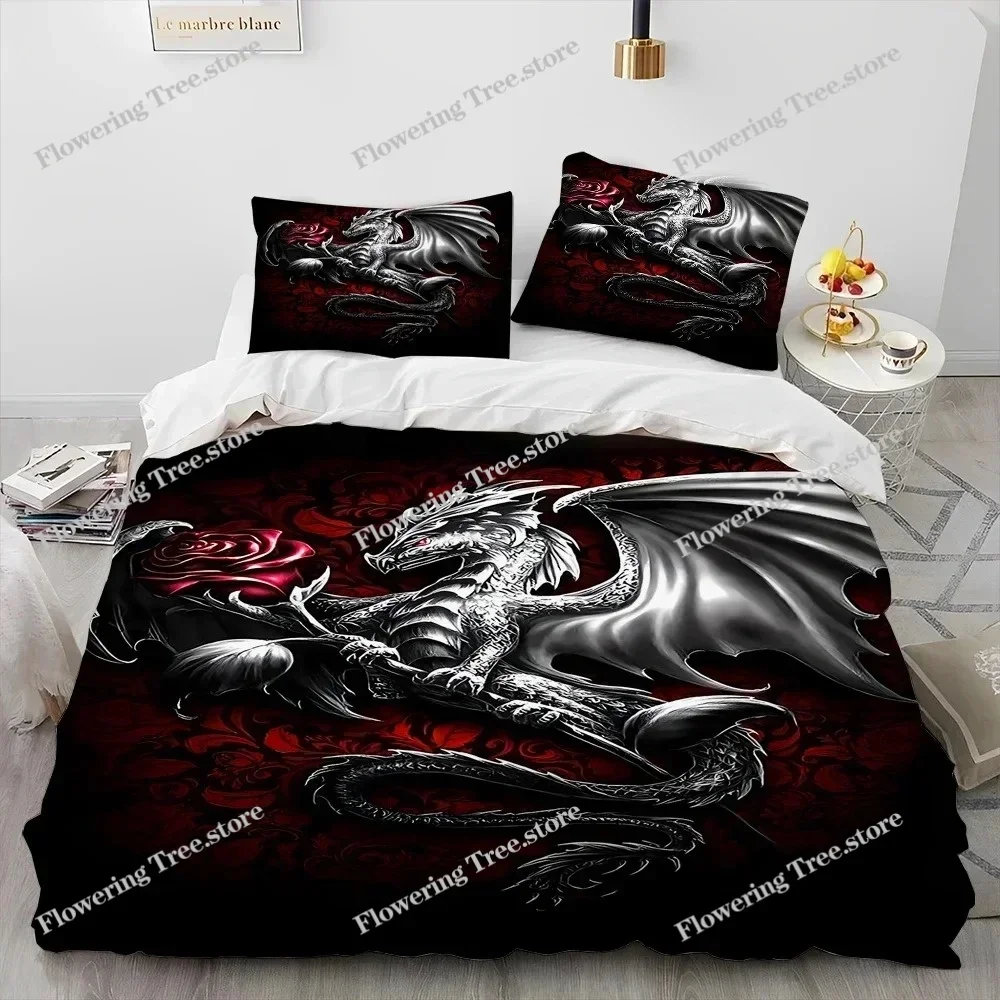 

3D Print Dragon Cartoon Loong Bedding Set Duvet Cover Bed Set Quilt Cover Pillowcase Comforter king Queen Size Boys Adult