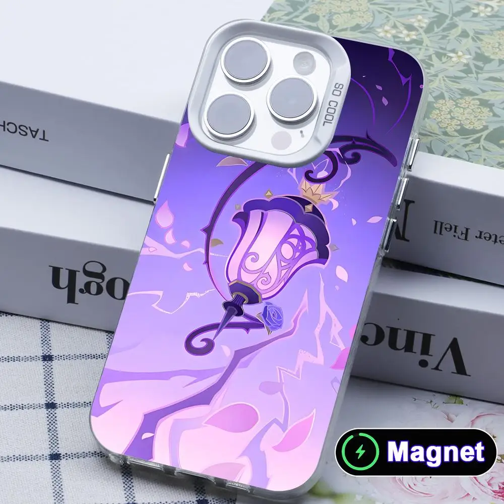 

Game GI Lisa Phone Case for iPhone 17 16 15 14 13 12 11 X XR XS Air Pro Max Plus Colorful Silver Magnet Cover