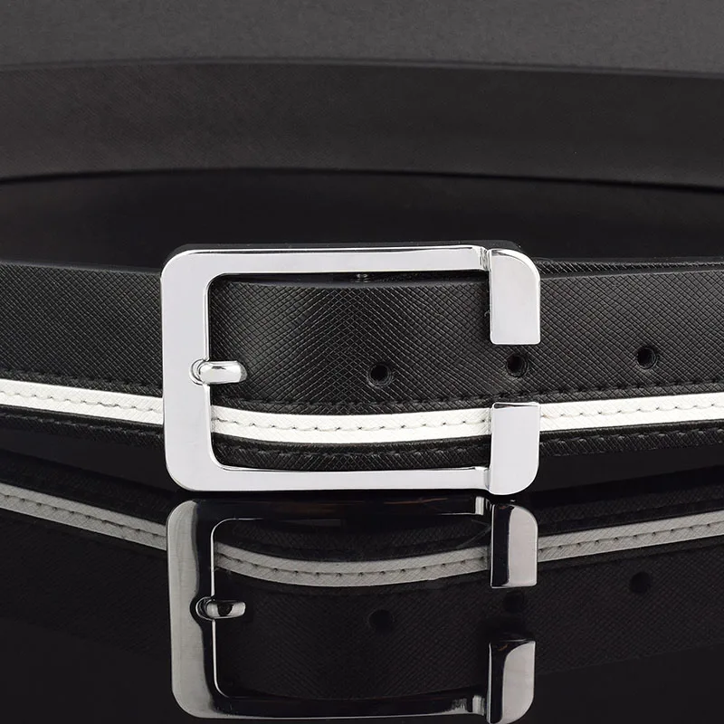 Business Waist Strap Men's Belt Pin Leather Buckle Student Luxury Brand White Dress Casual Designer Mens Belts Ceinture Homme