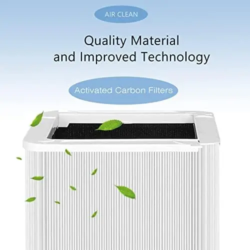 211+ Auto-vervangingsfilter compatibel met Blueair Blue Pure 211+ Auto Air Cleaner Purifier, opvouwbare deeltjes en geactiveerde C