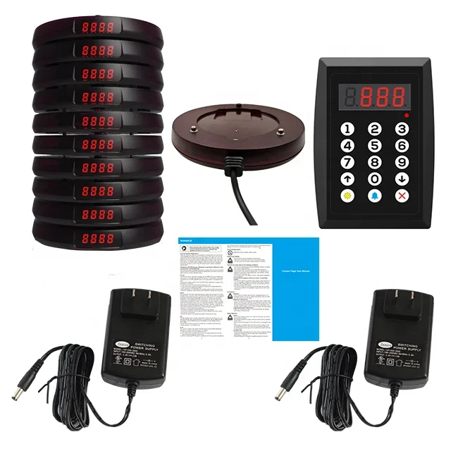 JT-935 Pager Coaster pelayan sistem bel nirkabel 10 UNTUK RESTORAN