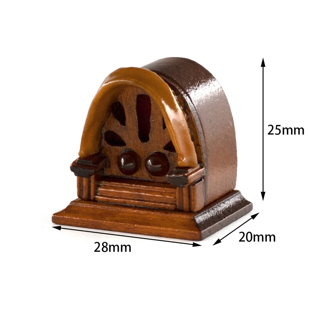 Caja de Radio de madera en miniatura para casa de muñecas, modelo de simulación para Mini decoración, accesorios para casa de muñecas, 1/12