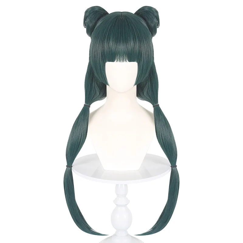 High Quality Maomao Cosplay Wig The Apothecary Diaries Dark Green Heat Resistant Synthetic Hair Party Anime Mao Mao Wigs +WigCap