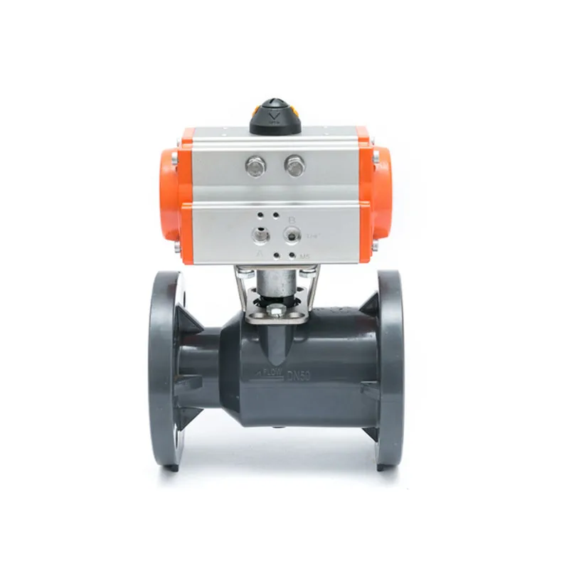 

UPVC plastic pneumatic Ansi type 150 flange ball valve for water