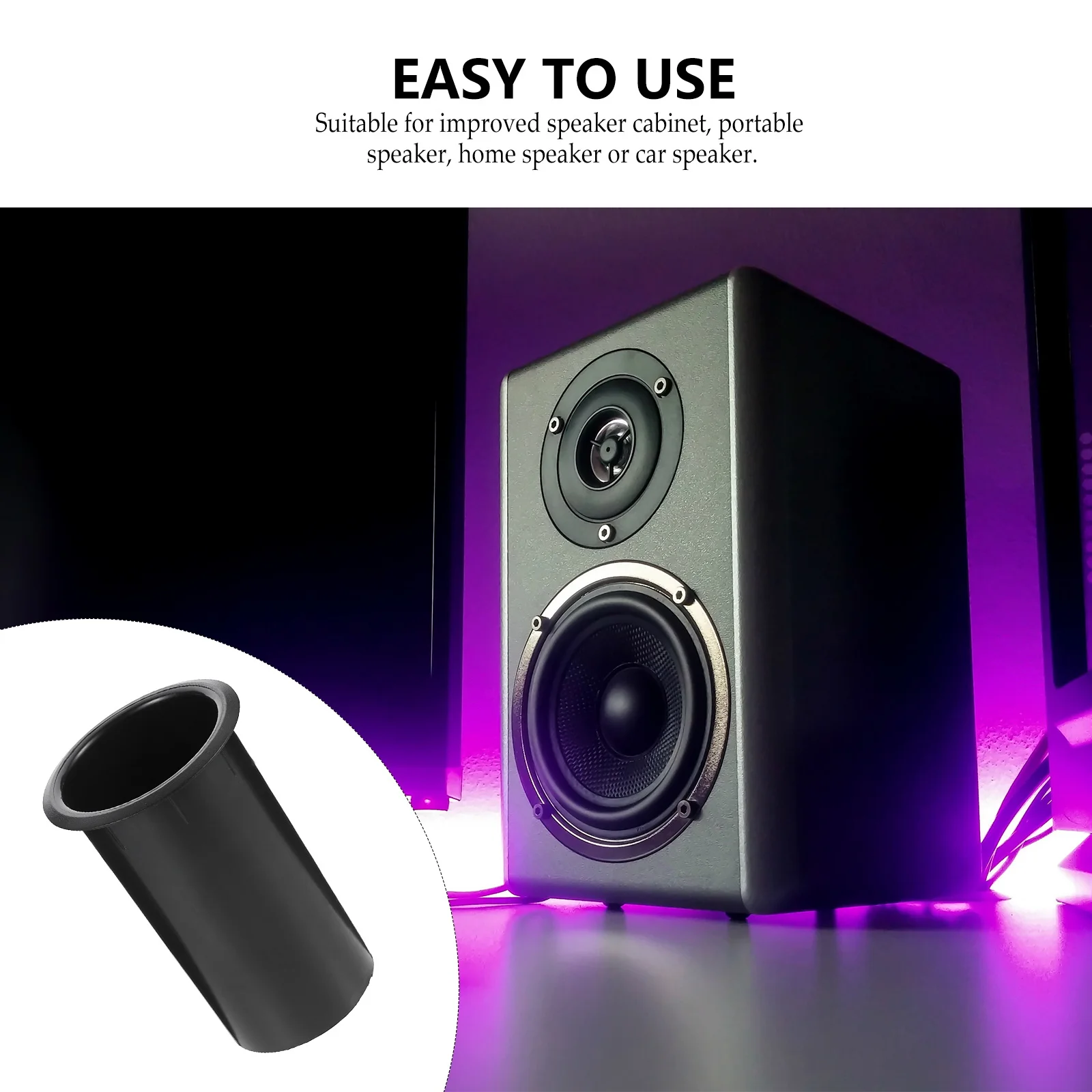 

5 pcs Low Bass Reflex Tube Black Spray Paint Wear-Resistant Replacement For Speaker Cabinet Portable Home Car Subwoofer Port