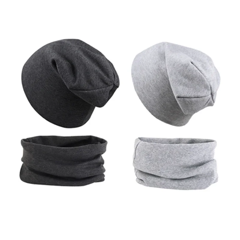 2pcs New Baby Hat Scarf Autumn Winter Soft Elastic Beanie Hats Cotton Newborn Bonnet Warm Accessories Set Boys Girls Hip Hop Cap