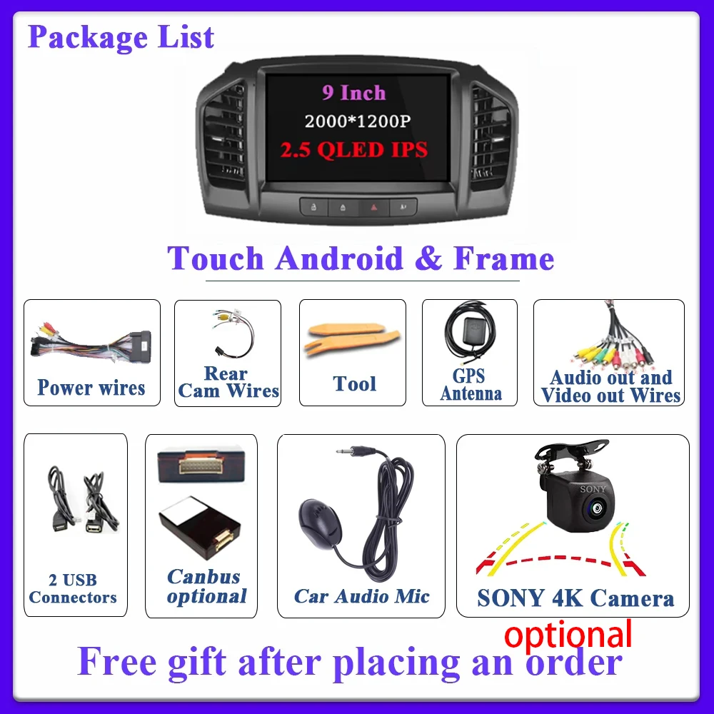 Car Radio Carplay Android 15 For Opel Insignia 2008 - 2012 For Buick Regal 2009 - 2013 Navigation GPS Stereo 4G Wifi No 2din DVD