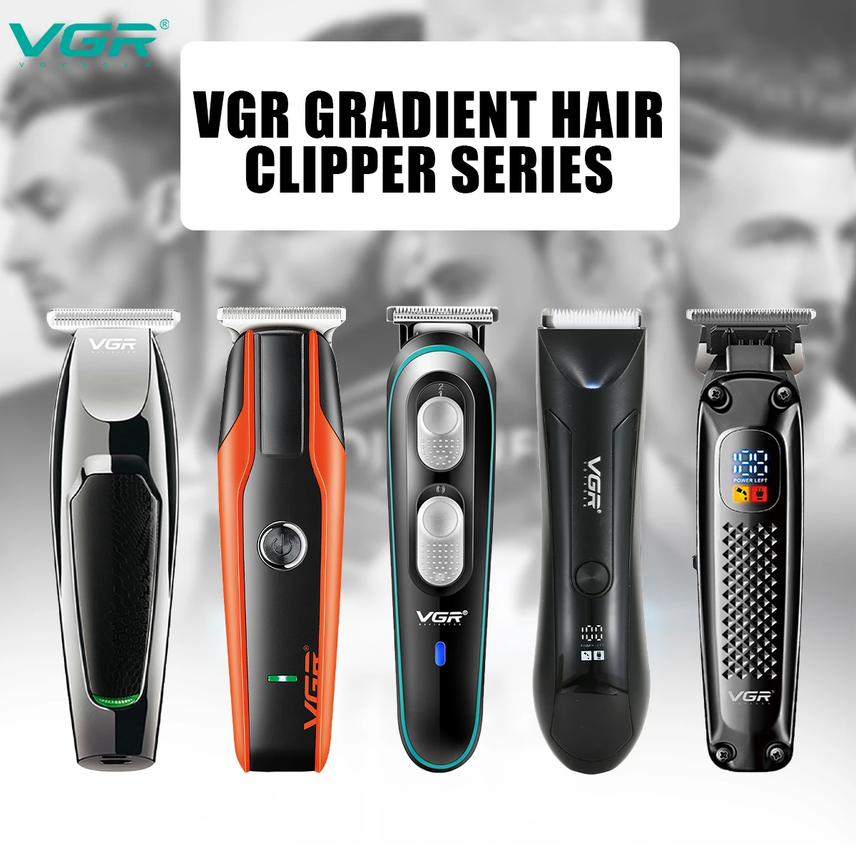 VGR Hair Trimmer Professional Hair Clipper Wireless Hair Cutting Machine Electric Zero Cutting Machine Trimmer for Men