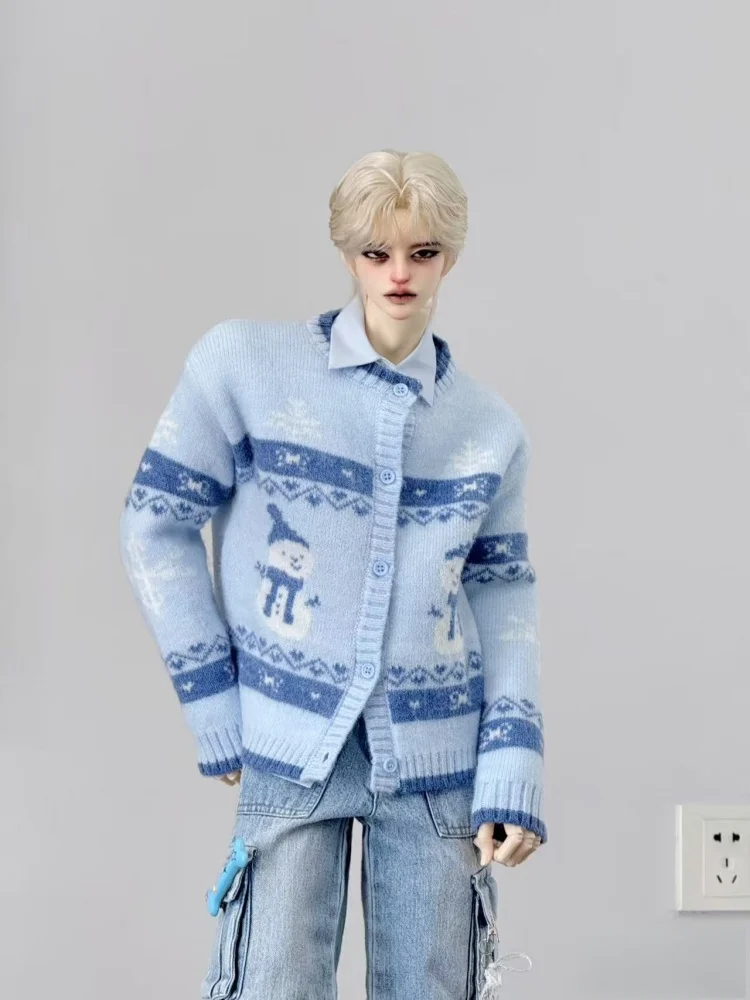 (Weihnachtspullover) BJD Puppenkleidung für ID75 YC77 AM77 Puppen Rot Blau Pullover Puppen Kleidungszubehör (keine Puppe)