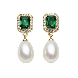 Brincos de pérolas naturais femininos, brincos de casamento, brinco de pérolas de água doce, branco e preto, presente de aniversário, novo, 2024