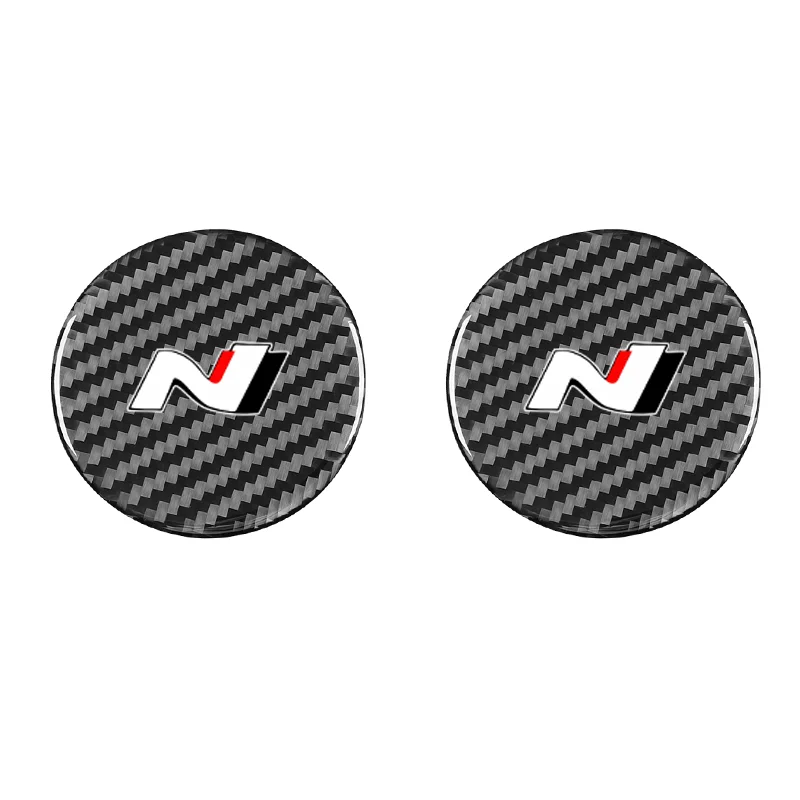 2Pcs Car Carbon Fiber Pattern Coaster Non Slip Water Cup Mat Anti-Dirt for Hyundai N nline tucson kona sonata veloster i30 i20