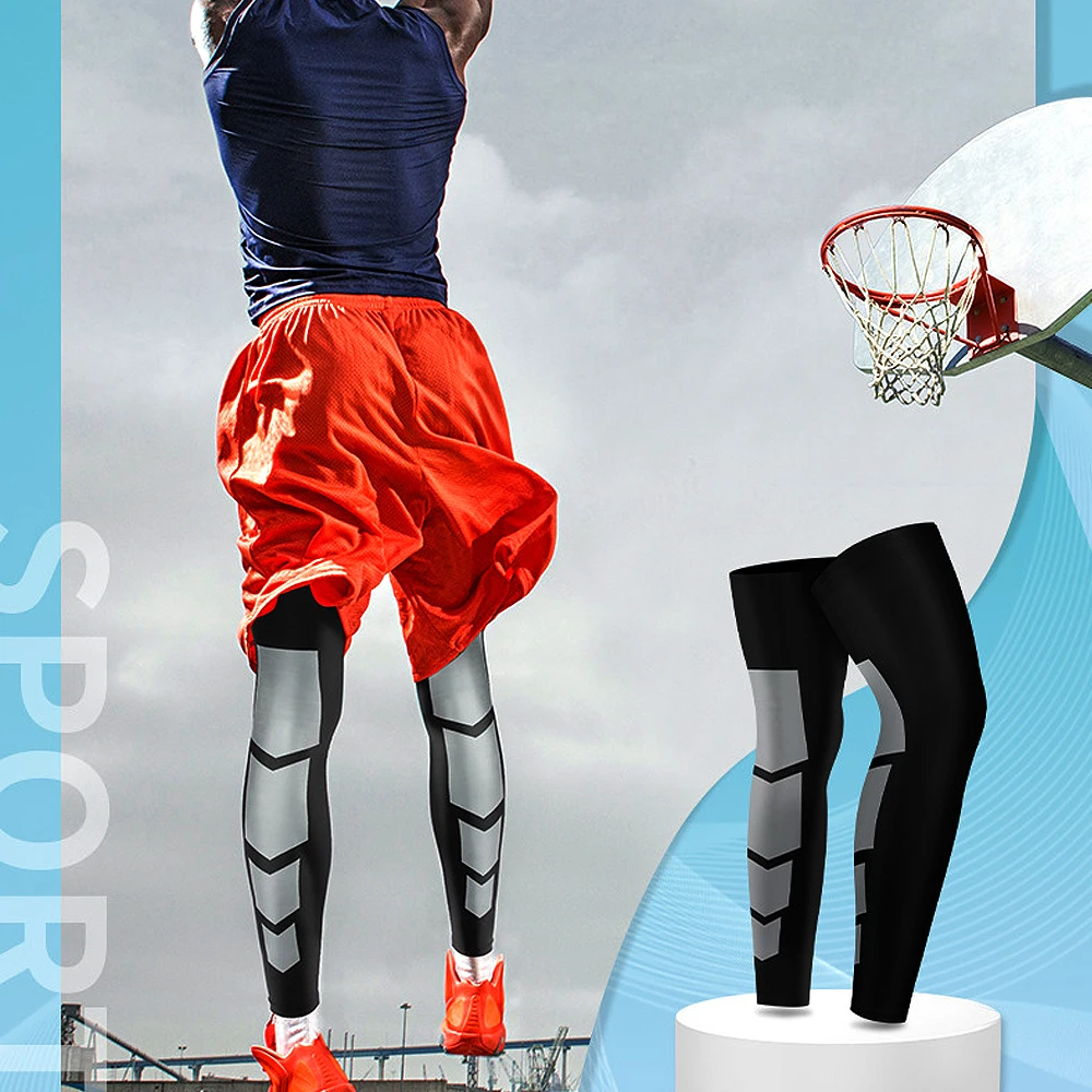 BraceTop 1 PC Super Elastic Basketball Leg Warmers Calf Thigh Compression Sleeves Knee Brace Soccer Volleyball Cycling Men Women